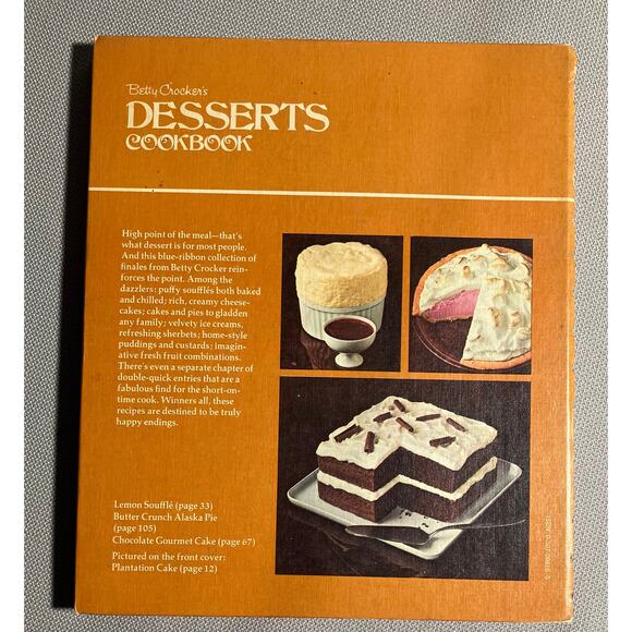 Vintage Betty Crocker Desserts Cookbook 1974 10 1/4 x 8 3/4” - Picture 7 of 7